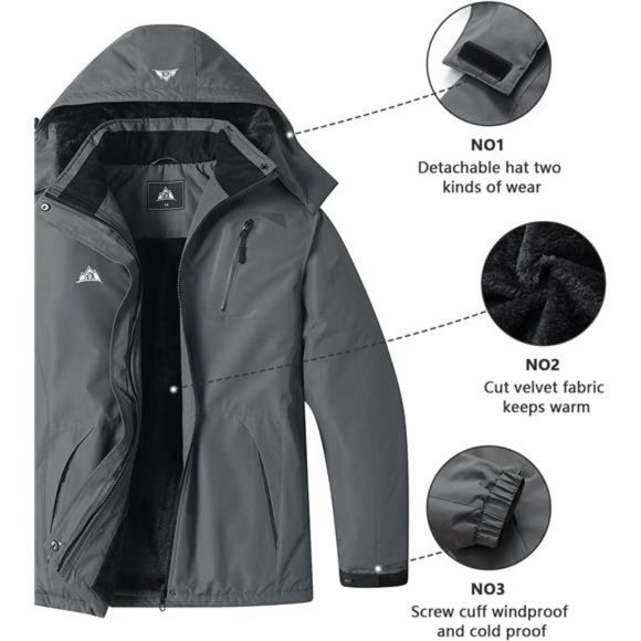 Women's Plus Size Warm‎ Winter Coat Hooded Waterproof Ski Jacket Mountain